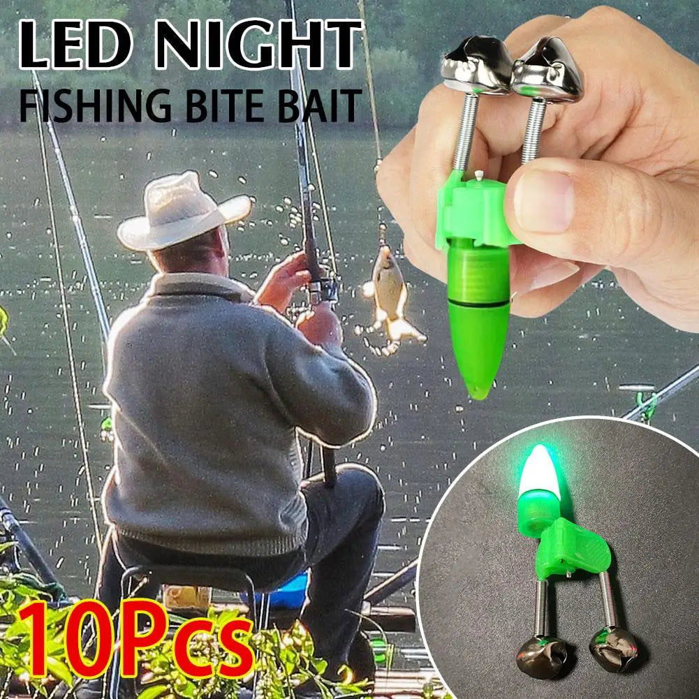 NEW 10PCS Fish Bite Alarm Twin Spiral Bells Fishing Indicator Bait Alarm Outdoor Night Fishing Alarm Bell Fishing Equipment Qme