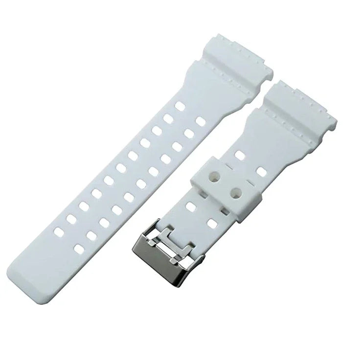 16MM Lug Rubber Resin Watch Replacement Strap For Casio G-Shock GA110 GA120 GD120 GA150 GW8900 Band Qme White