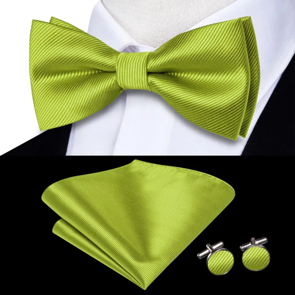 Sage Mint Grass Teal Green Mens Bow Tie Hankerchief Cufflinks Qme LDLH2502