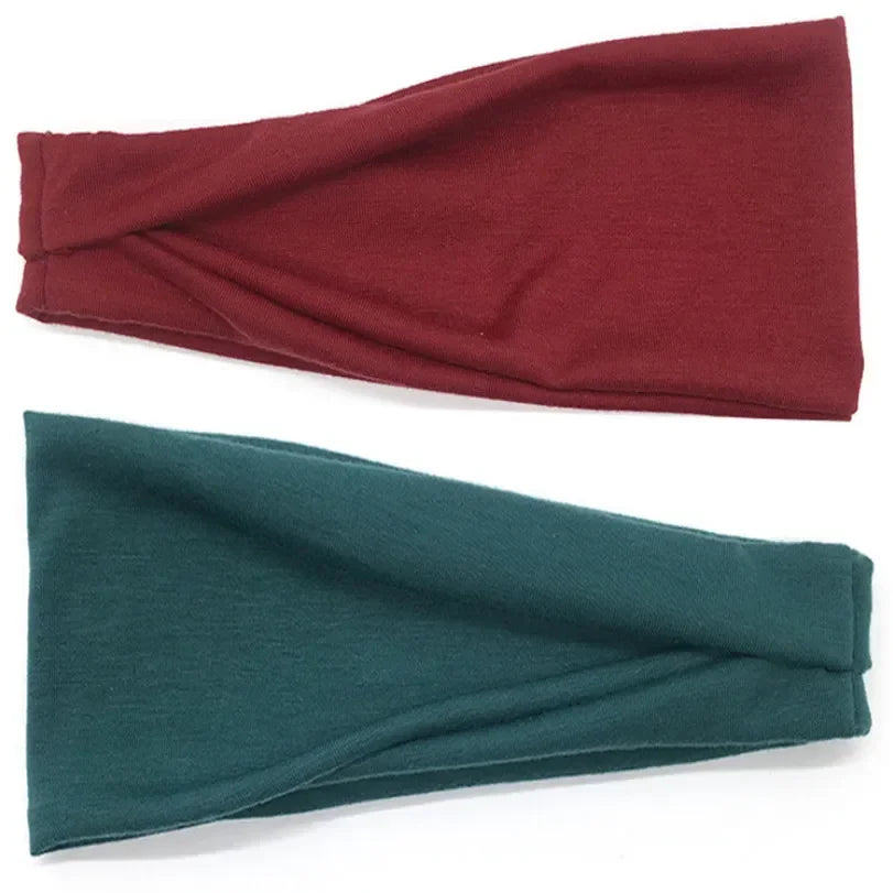 Women Headband Twist Cotton Sport Wide Turban Twisted Knotted Qme