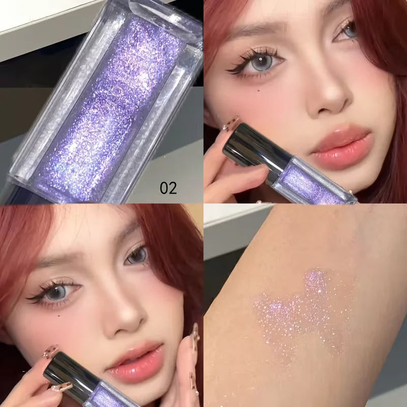 Shiny Glitter Lip Gloss Mirror Water Light Glaze Long Lasting Qme 02