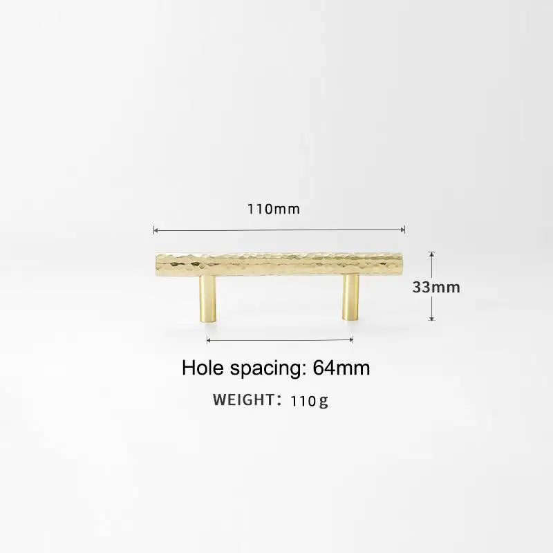 Drawer Hammer Pattern Pull Handle For Cabinet Single-hole Pull Handles For Wardrobe Handle Brass Copper Pulls Qme G