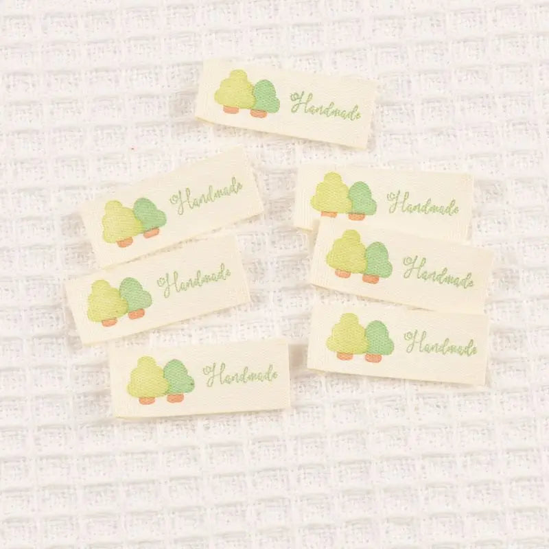 50pcs 16×40mm Mixed cartoon pattern cotton Labels Sewing Handmade Label For Clothing Shoes Bags Garment cp3809 Qme 16x40mm cp3809-2
