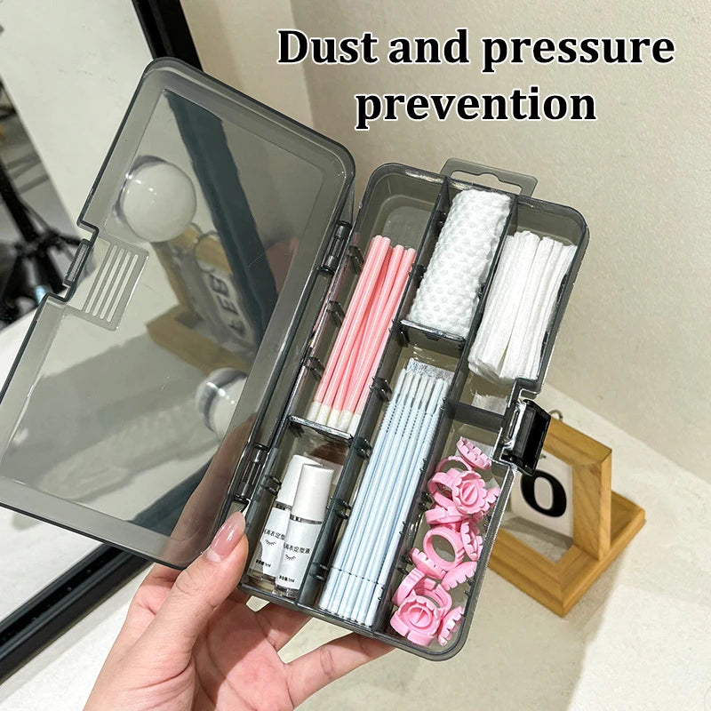 10 Grid Transparent Cover Rectangle Vertical Eyelash Extension Tool Qme