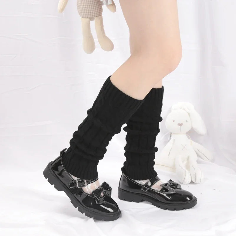 Y2K Vintage Long Socks Womens Leg Warmers Ladies Winter Warm Crochet Qme