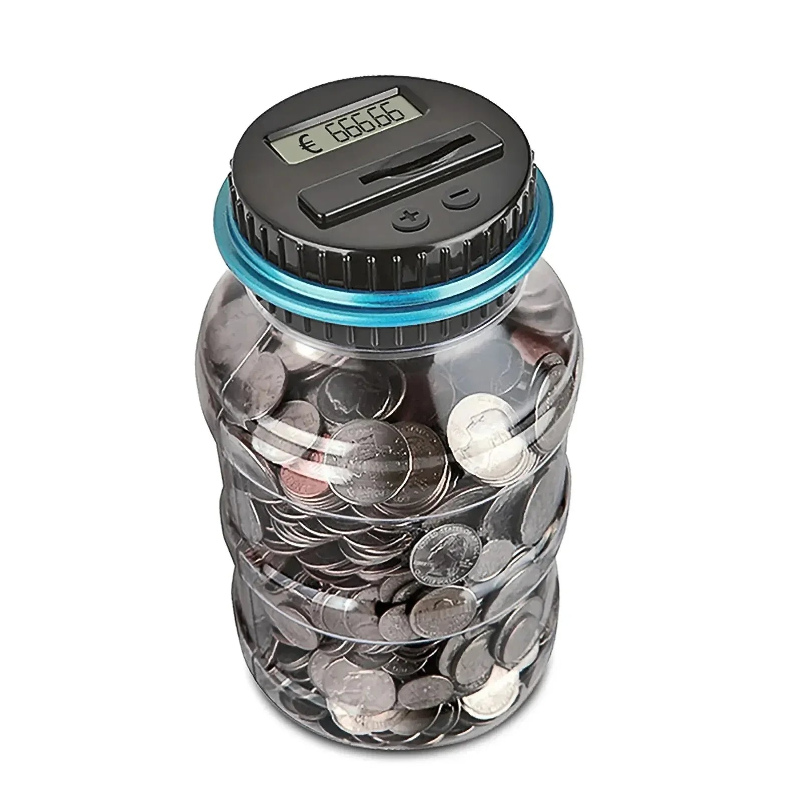 1PC Electronic Piggy Bank Counter Coin Digital LCD Counting Coin Money Saving Box Jar Coins Storage Box For USD EURO Money Gifts Qme EUR