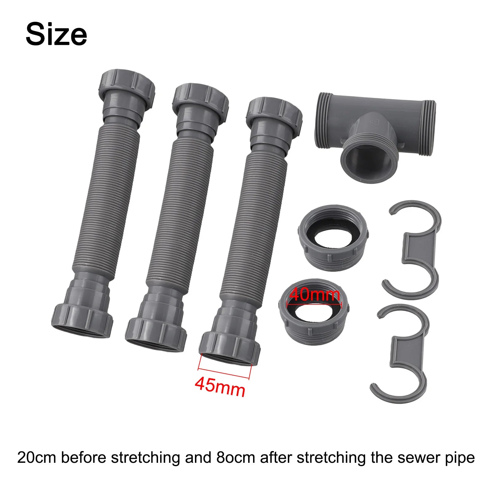 Adjustable Kitchen Sink Drain Set Double Sink Drain Kit P Trap Sink Drain Deodorant Strainer Hose Kitchen Accessories Qme