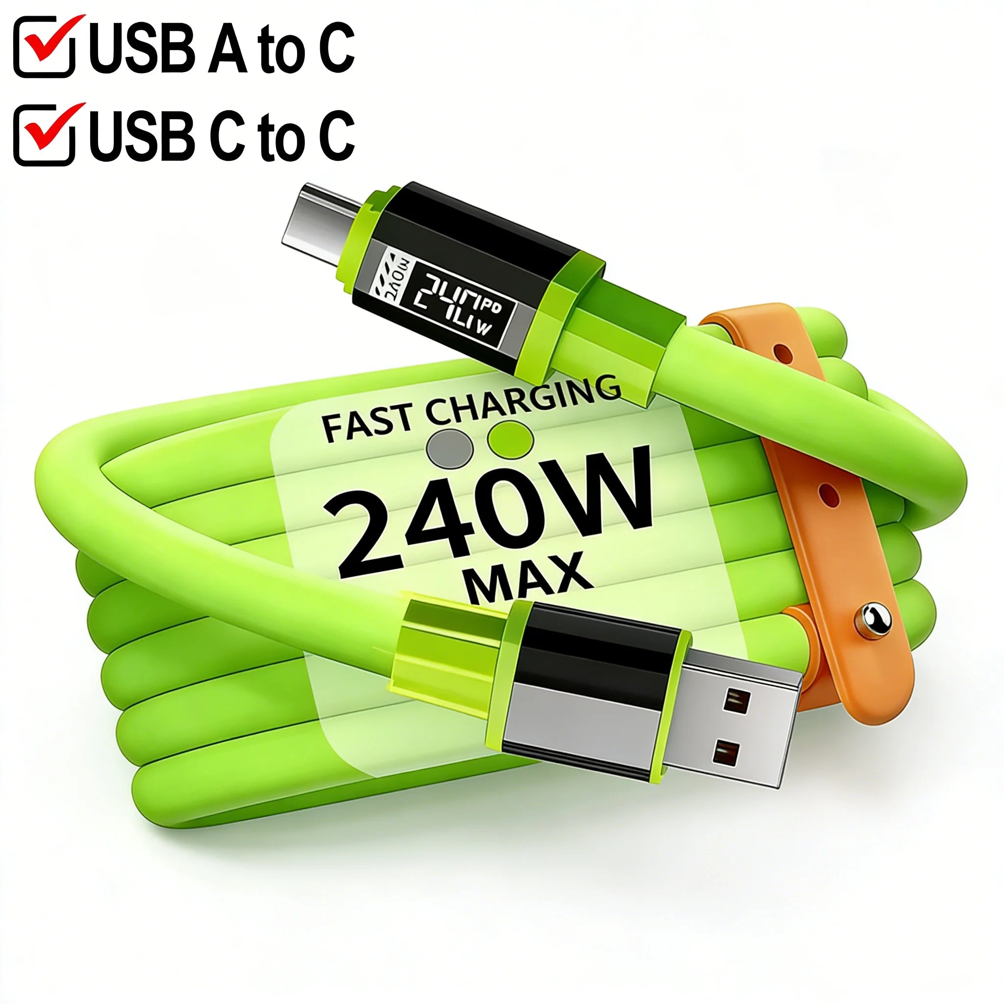 240W USB Type C To USB C Cable Fast Charging Charger Wire 0.3M 1M 1.5M 2M Type-C Charger Data Cord For iPhone 17 Xiaomi Samsung Qme