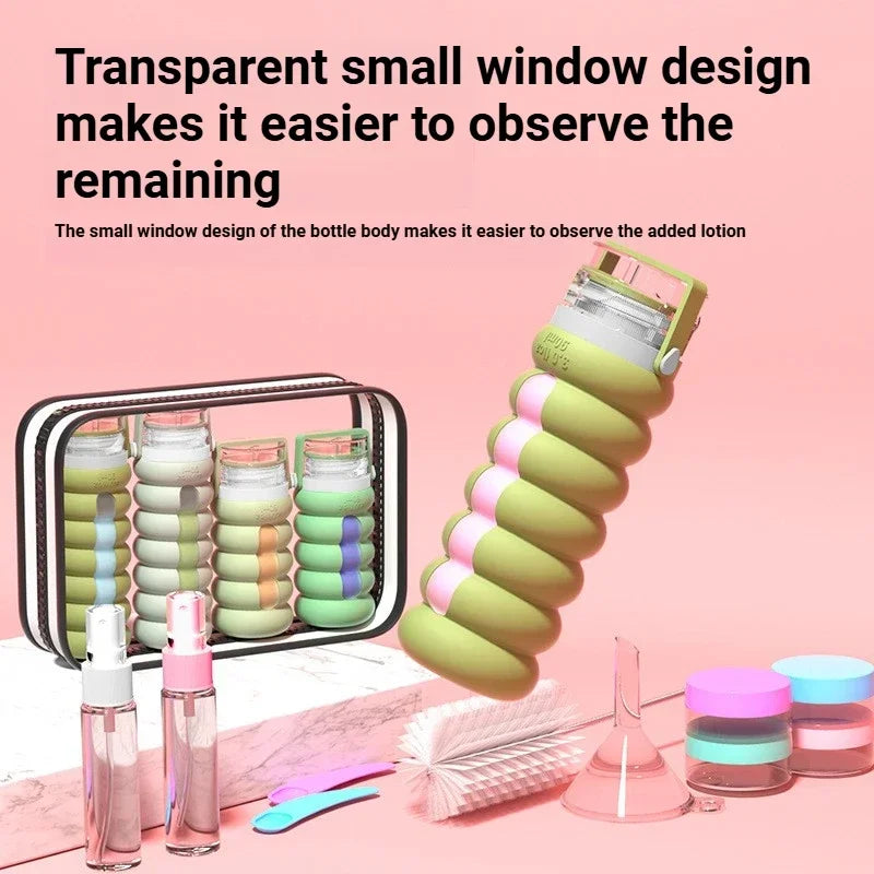 Silicone Travel Bottles Leakproof Squeeze Containers Shampoo Shower Qme