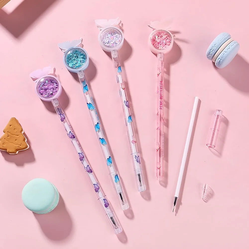 Butterfly Gel Ink Pen Novelty Holiday Pen with Black Ink, Suitable for Nurses, Students,Teachers, Classroom Office Supplies Qme