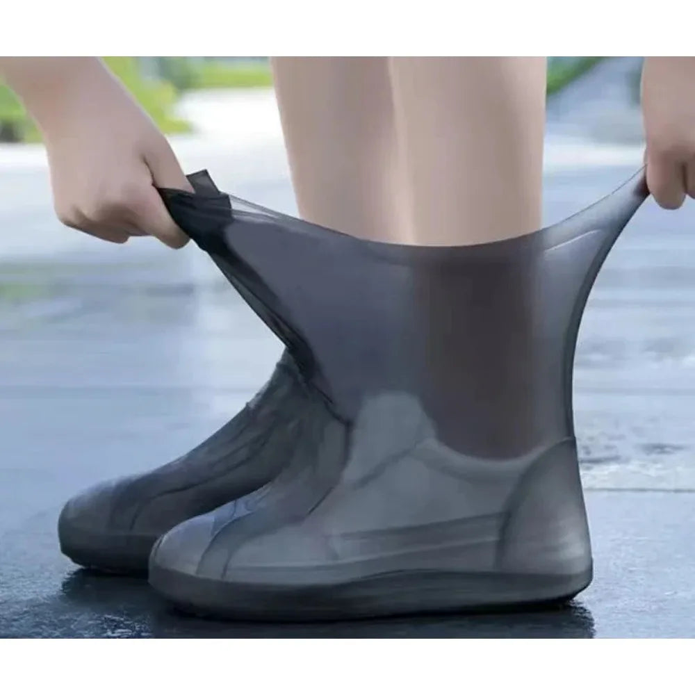 1 Pair Latex Waterproof Shoe Covers Lip-resistant Rubber Rain Boot Qme