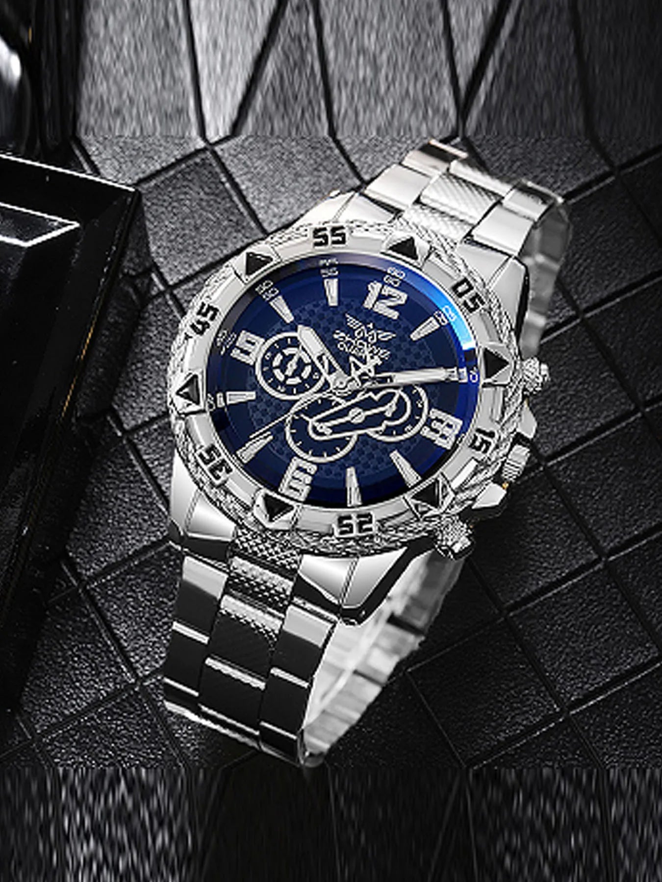 1pc Men's Business Watch Fashion Stainless Steel Men's Sports Quartz Watch Qme