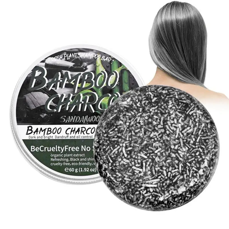 60g Hair Soap Hair Darkening Shampoo Bar Repair Gray White Hair Color Dye Hair Shampoo Natural Grey Gloss Black Soap Qme