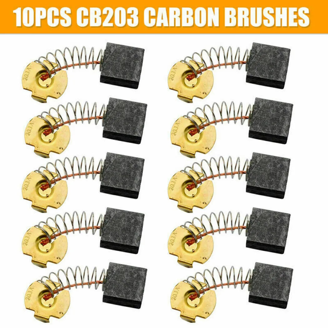 10pc Carbon Brush For Angle Grinder GA5030 CB 325/459/303/419/203/85 GV5000 4301SV 6510B-2 8410B 9035 9504BH 6510 Set Qme CB203
