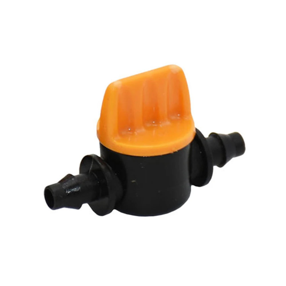 20PCS Pvc Pipe Through Valve Irrigation Double Barb Mini Valve Drip Irrigation Capillary Mini Switch Valve Qme