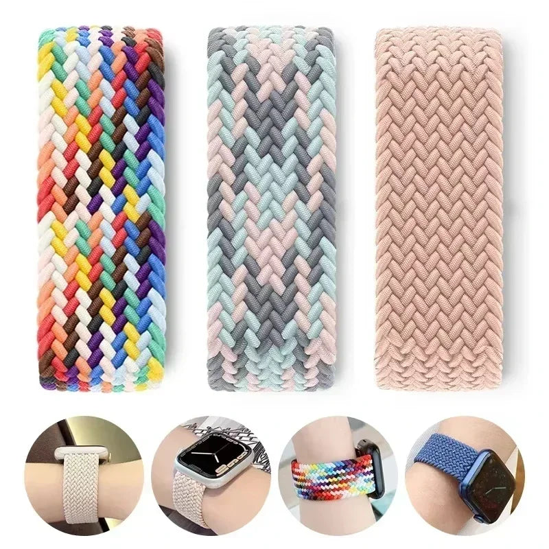 Band For Apple watch Series 10 46mm 42mm 9 7 8 5 SE 6 44mm 45mm 40mm 38 41mm Ultra 49mm bracelet correa Braided Solo Loop Strap Qme