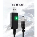 Universal Boost Converter Cable 5V 12V USB Cord Wifi Router Modem Fan Qme A 5V to 12V