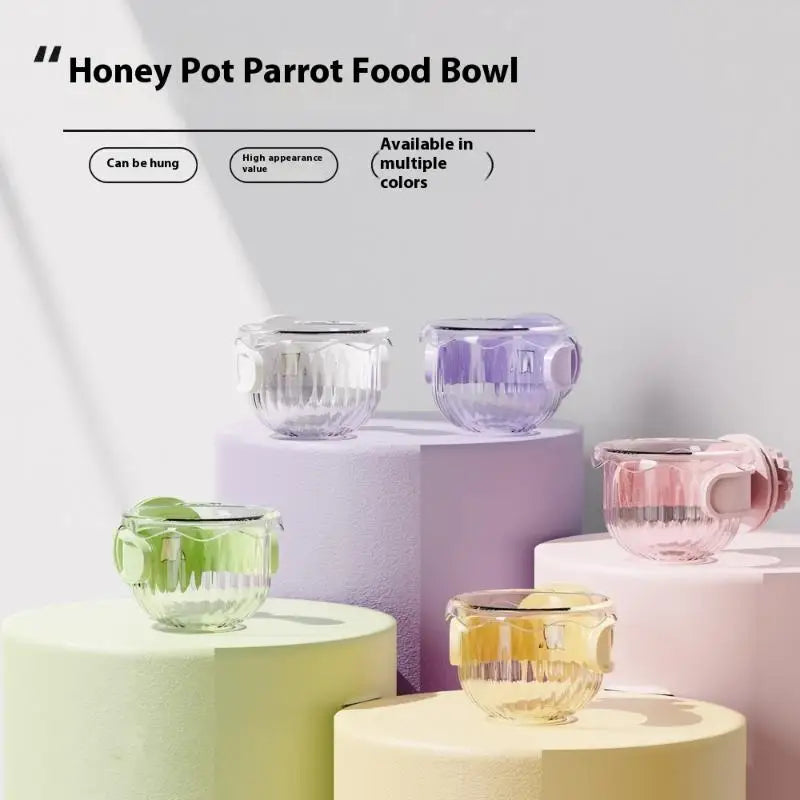 Anti-turnover Fixed Feeding Food Drinking Feeder Parakeet Feeders Qme