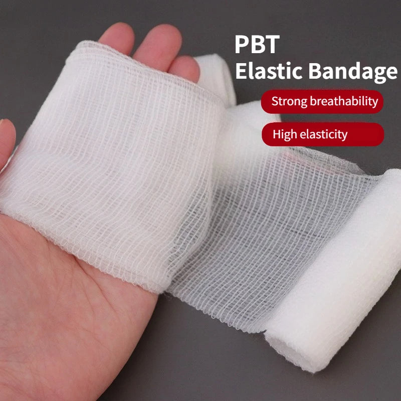 5 Rolls PBT Elastic Bandages Outdoor Emergency First Aid Bandages Breathable Mesh Bandages for Fractures Outdoor First Aid Tools Qme