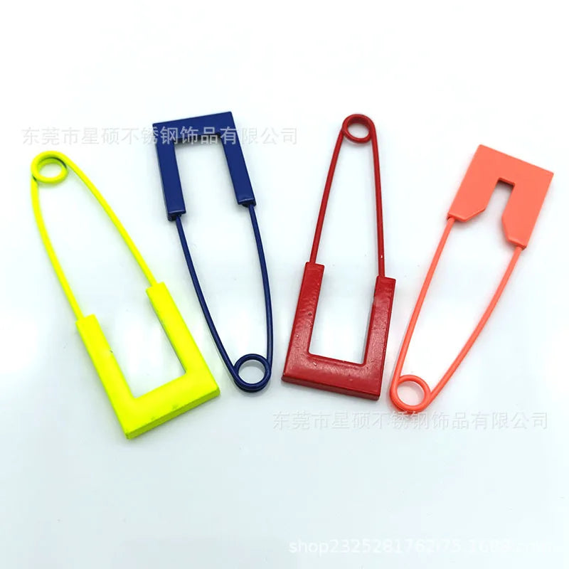 Colorful Square Safety Pins Metal Brooch Clips for Clothing Sewing Craft Decor Qme
