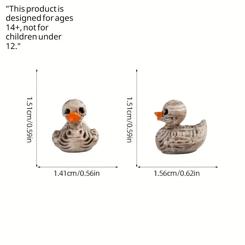 10pcs Gothic style Cute Skeleton Duck - Resin Statues, Suitable for Halloween, Office, Pie - Desktop Decoration Qme