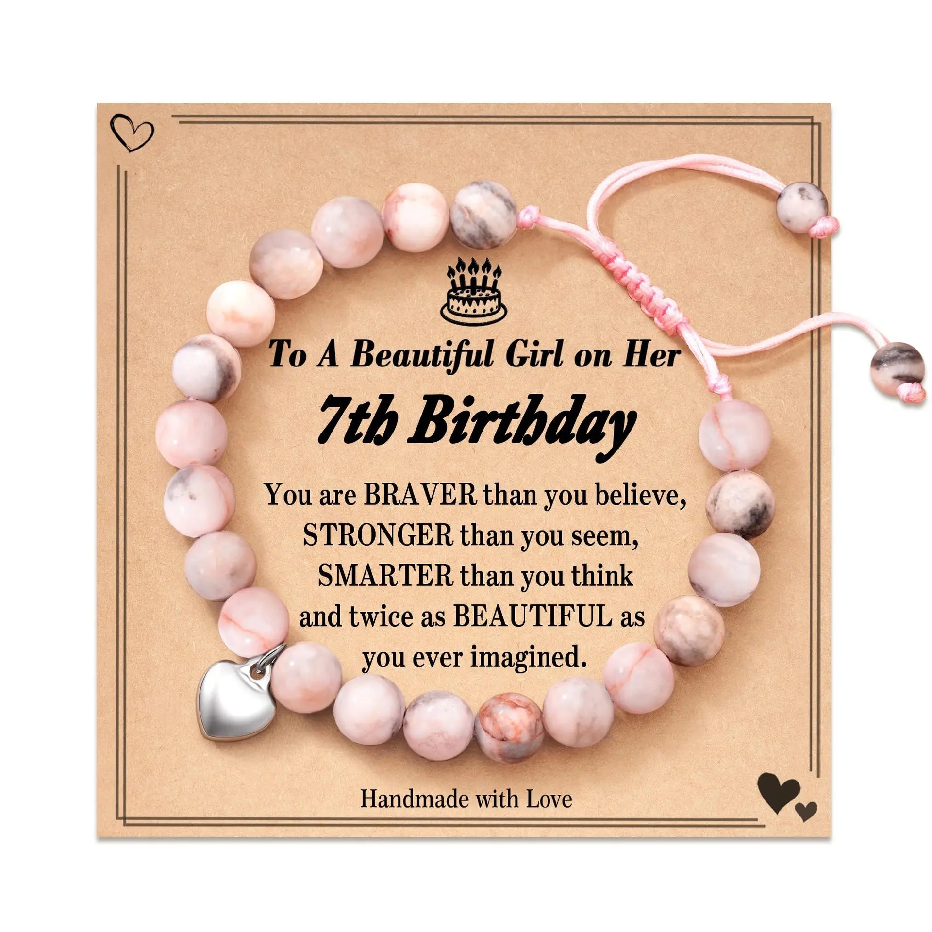New Arrival Gifts for Birthday/ Love-Natural Stone Beaded Bracelet Handwoven Braided Adjustable Bangle Unisex Fashion Jewelry Qme Pink7tb Birthday