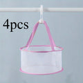 Mini Egg Drying Mesh Bag - Multi-Compartment Makeup Brush & Sponge Holder, Portable Drying Basket for Home Use, Qme Pink