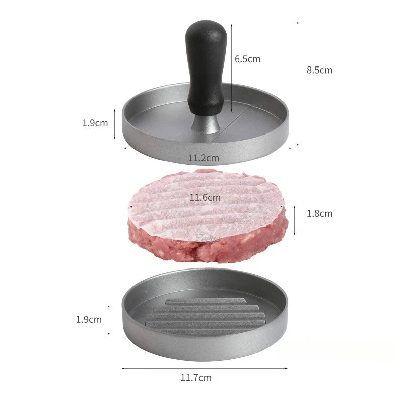 Aluminum Alloy Round Food Mold Plastic Handle Multi-use Baby Patty Qme
