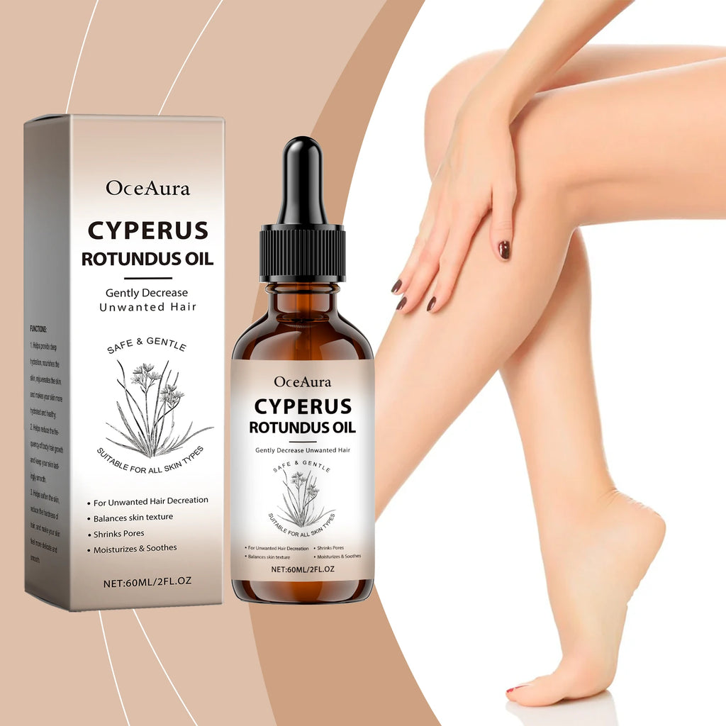 Pure Cyperus Rotundus Oil for Hair Removal Essence Reduce Armpit Arms Body Hair Inhibitor Shrink Pores Smooth Skin Care Serum Qme