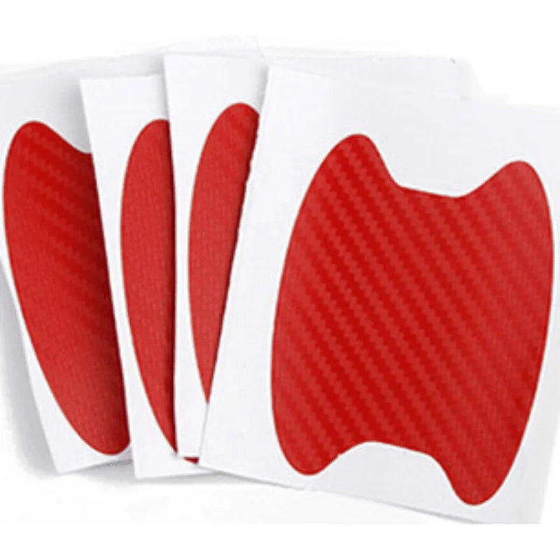 Car door sticker 4-piece set, scratch-proof cover, automatic door handle protective film, external accessories Qme 4pcs Red