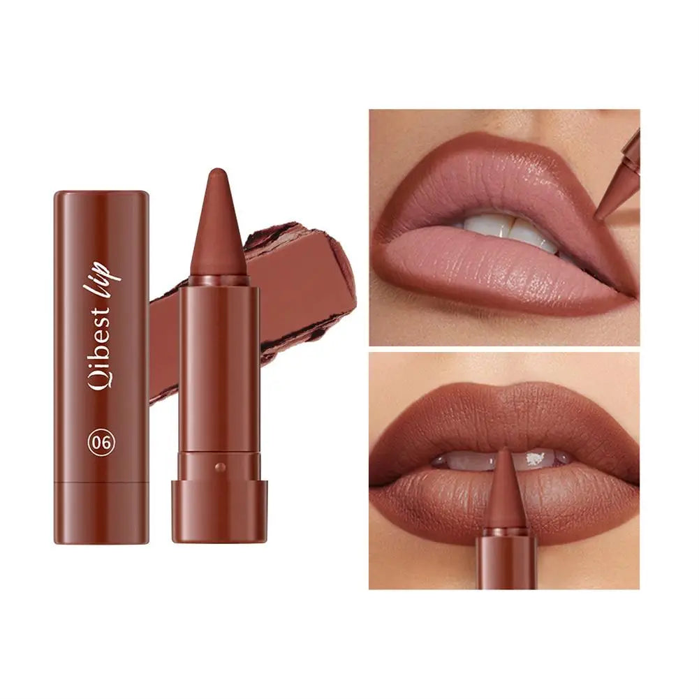 Twist Up Gradient Matte Lipstick Crayon Lip Liner Pencil Women Long Qme 06