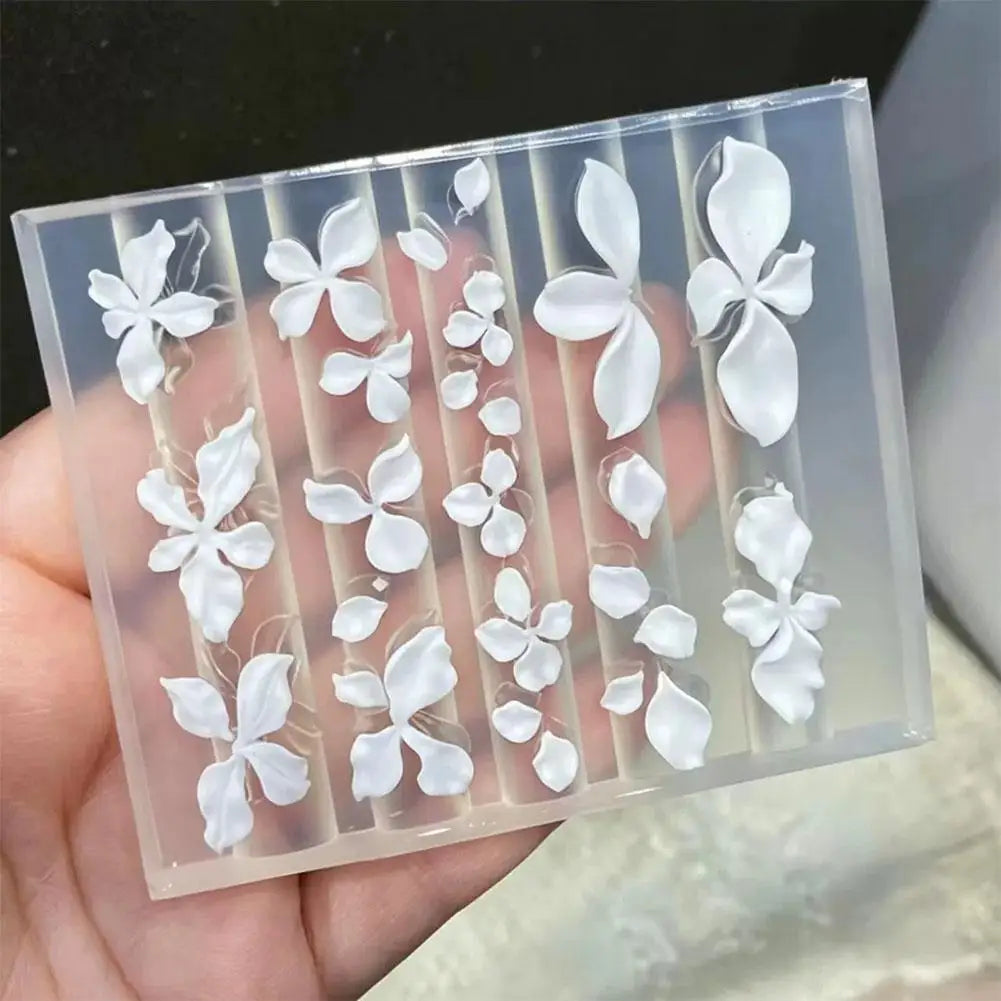 Flower Petals Silicone Nail Art Molds Women DIY 3D Resin Design Qme
