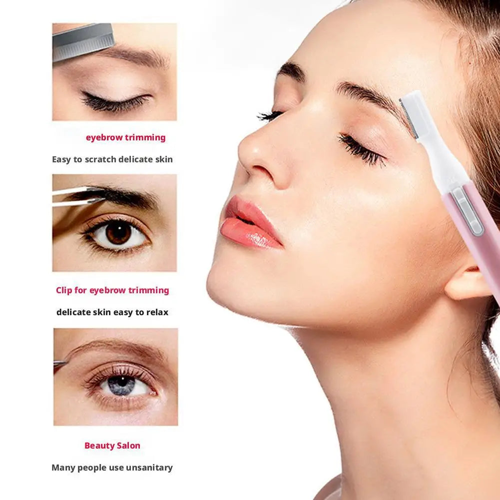 All-in-1 Facial Hair Trimmer Rinseable Blades Women Battery-powered Qme
