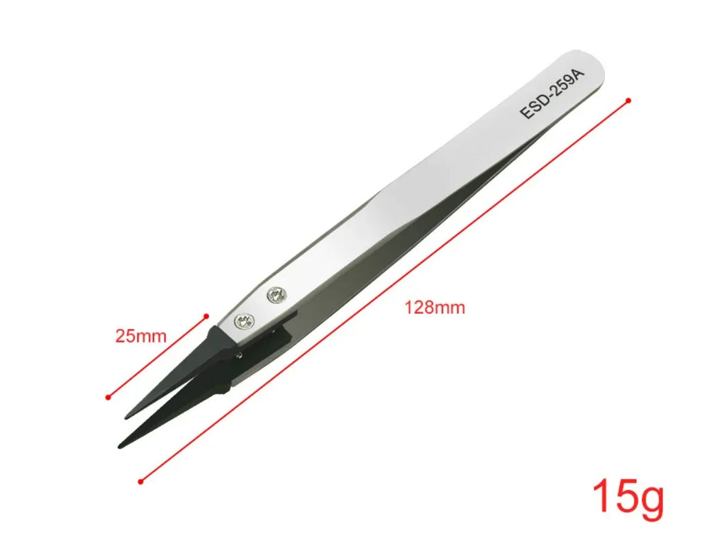 ESD Anti-static Precision Tweezers Tips Heavy-duty Metal Construction Qme