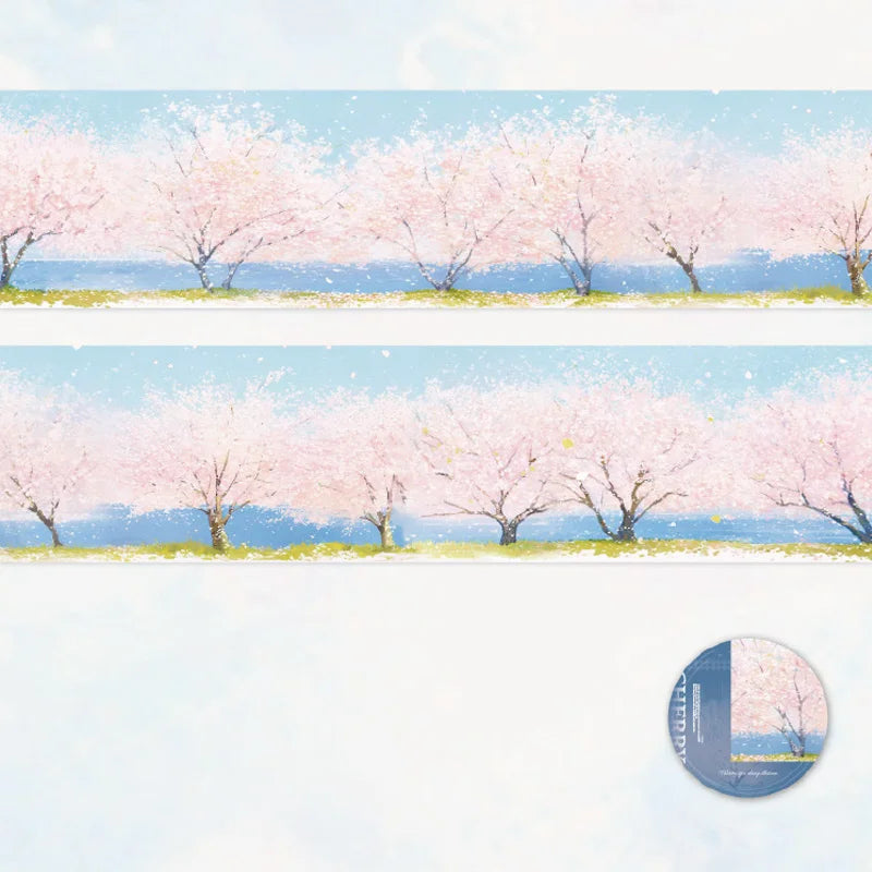 50mm X 2m Washi Tape Sakura Cherry Blossom DIY Scrapbooking Journal Planner Stickers for Phone Case Notebook Decoration Qme 2