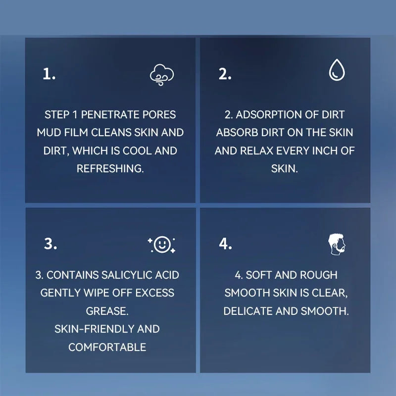 Men's Salicylic Acid Cleansing Clay Mask Refreshing Fine Texture Oil Qme