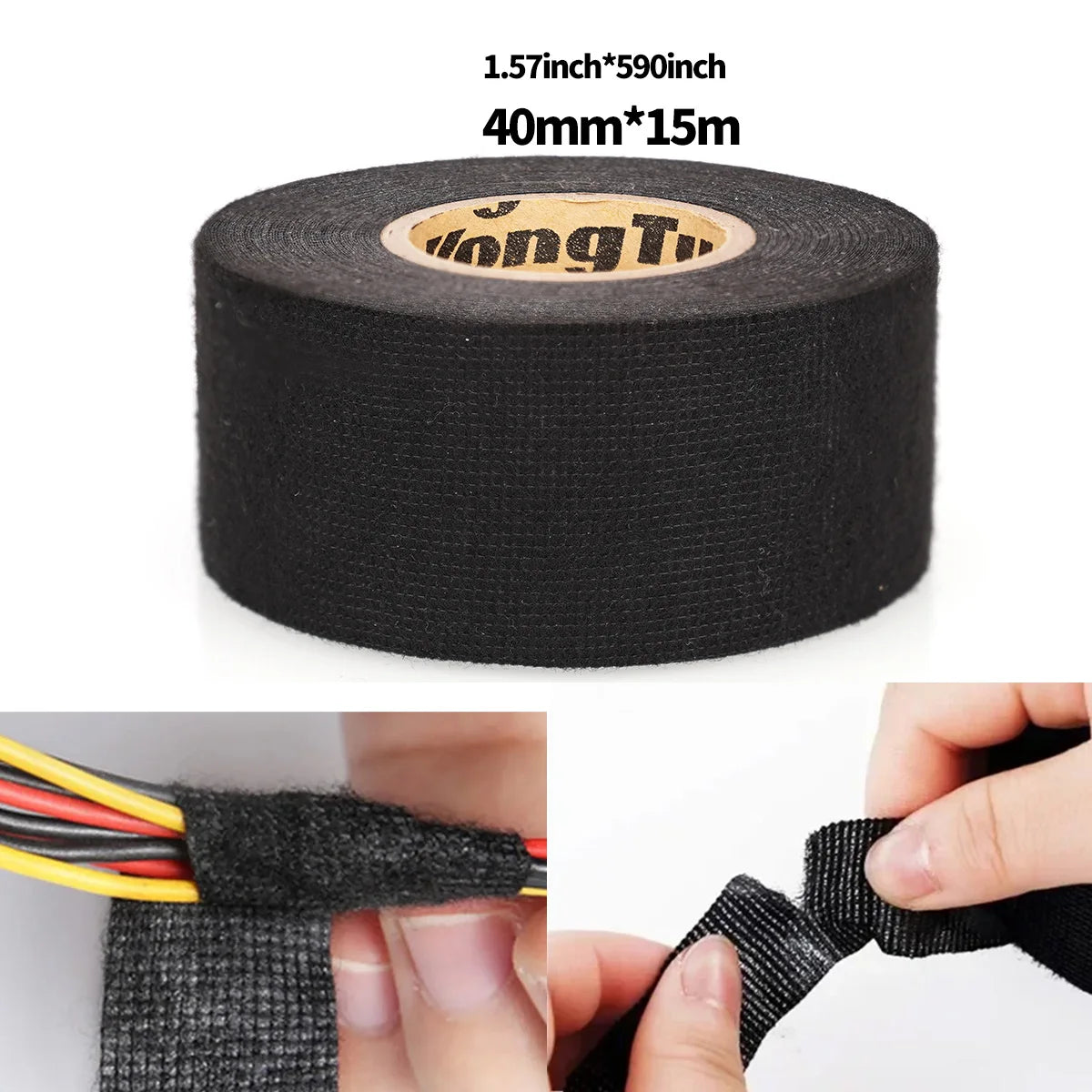 15 Meter Flame Retardant Tape Heat-resistant Adhesive Cloth Tape For Car Cable Harness Wiring Loom Protection Qme 40mm