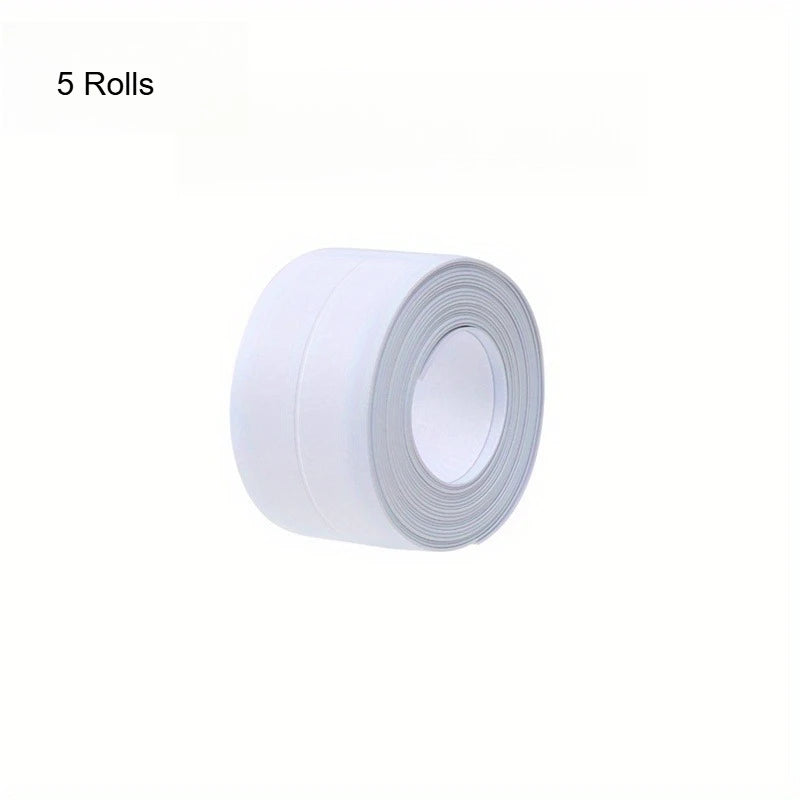 Anti-Mold Waterproof Seal Strip Self-Adhesive Kitchen Sink Bathroom Edge Oilproof Gap Filler Strip for Toilet Bathtub CornerWall Qme 5 Rolls