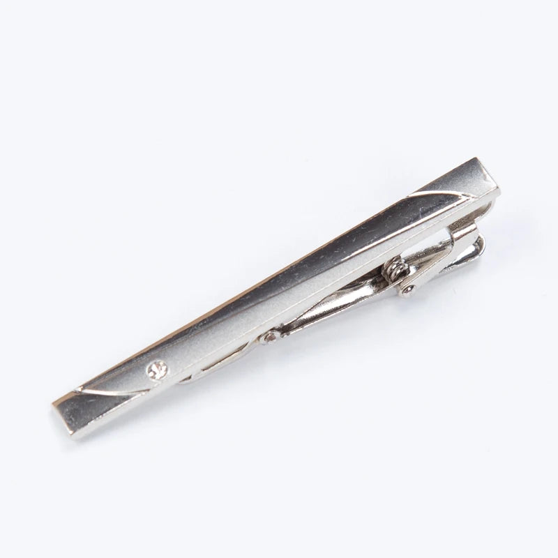 Tie Clips Men Necktie Accessories Fashion Metal Silver Tone Simple Qme A-6