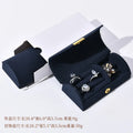 Travel Jewelry Case Portable Velvet Organizer Rings Earrings Storage Box Perfect Gift for Women, Lady and Girl Travel Essential Qme Navy Blue