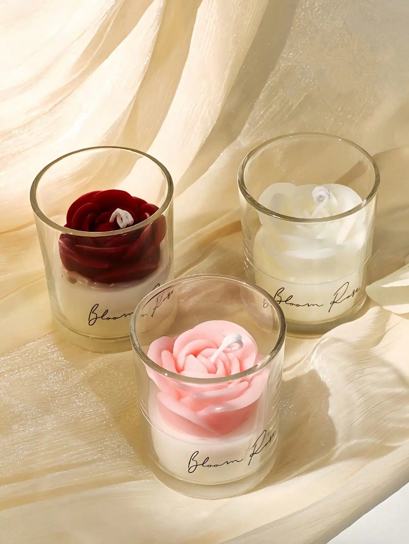 Valentine's Day Best-selling Straight Cup Rose Fragrance Candle Qme