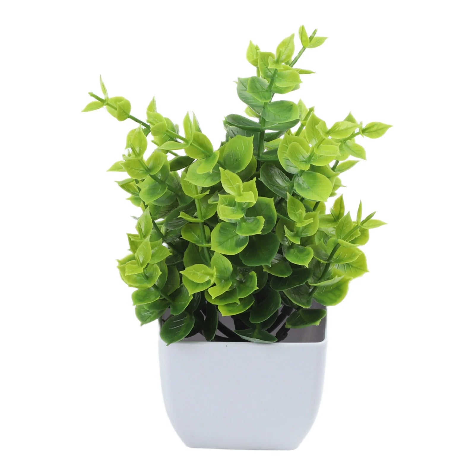 1 Pc Artificial Bonsai Green Fake Plant Simulation Small Potted Lavender Eucalyptus Green Plant Home Office Table Decor Qme