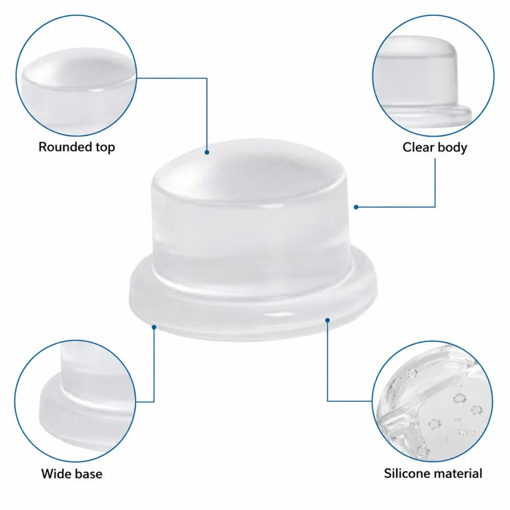 1-8Pcs Clear Soft Silicone Door Stopper Anti Collision Wall Guard Adhesive Rubber Bumper Protector For Door Handle Cabinet Qme
