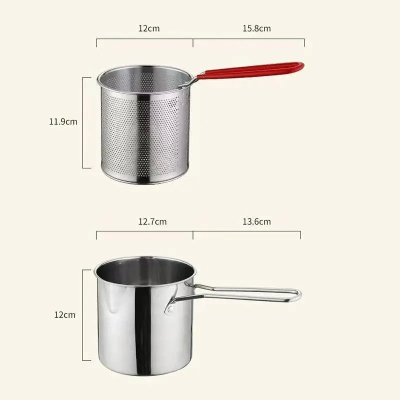 Kitchen Chicken Fish Cooking Tool 304 Stainless Steel Deep Fryer Qme