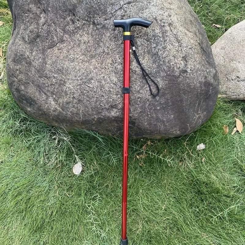 Telescopic Walking Stick Outdoor Hiking Trekking Poles Aluminum Alloy Qme Red