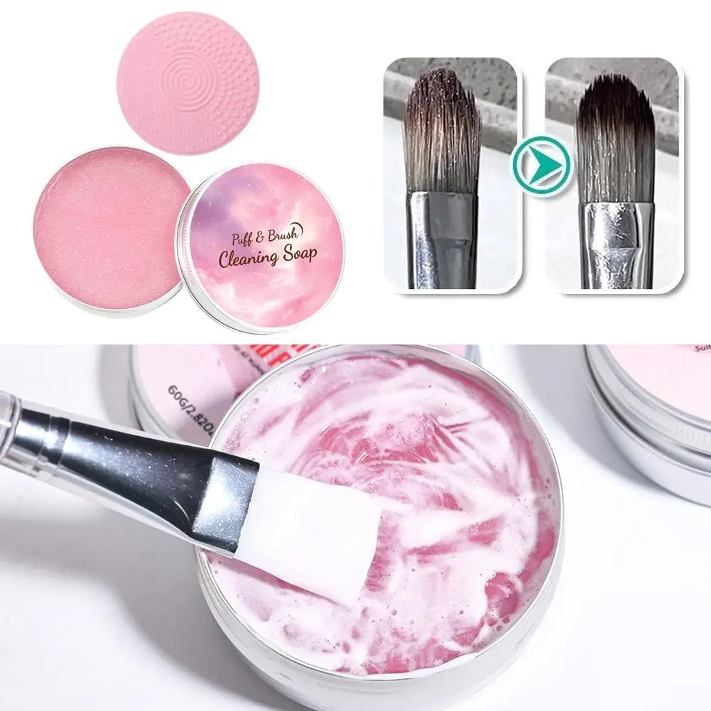 Makeup Brush Cleaner Soap Silicone Mat Deeply Cleans Waterproof Qme