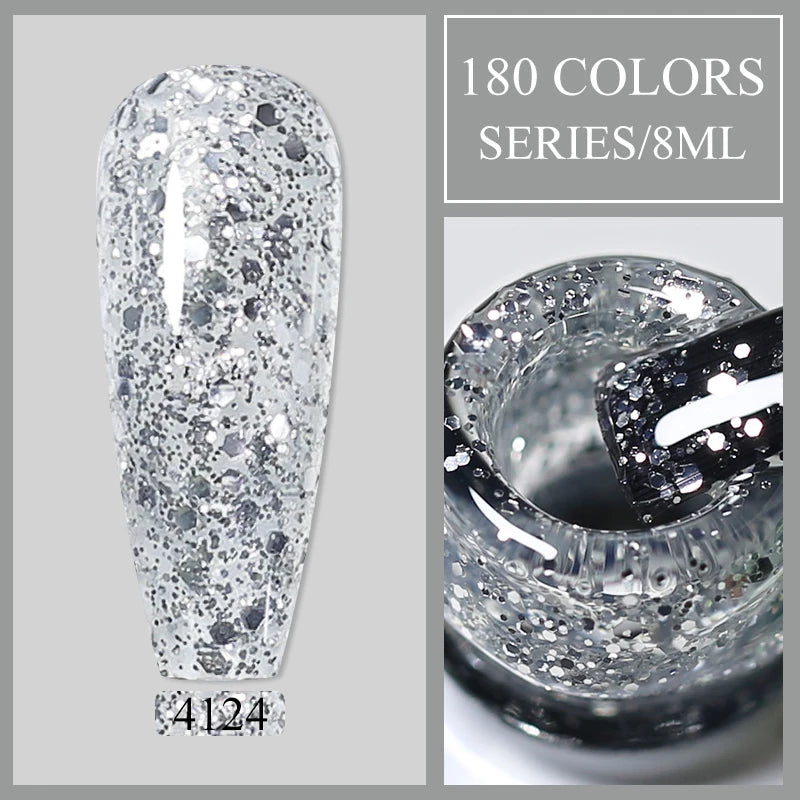 Arte Clavo Glitter UV Gel Nail Polish Sequin Series Colorful Soak Off