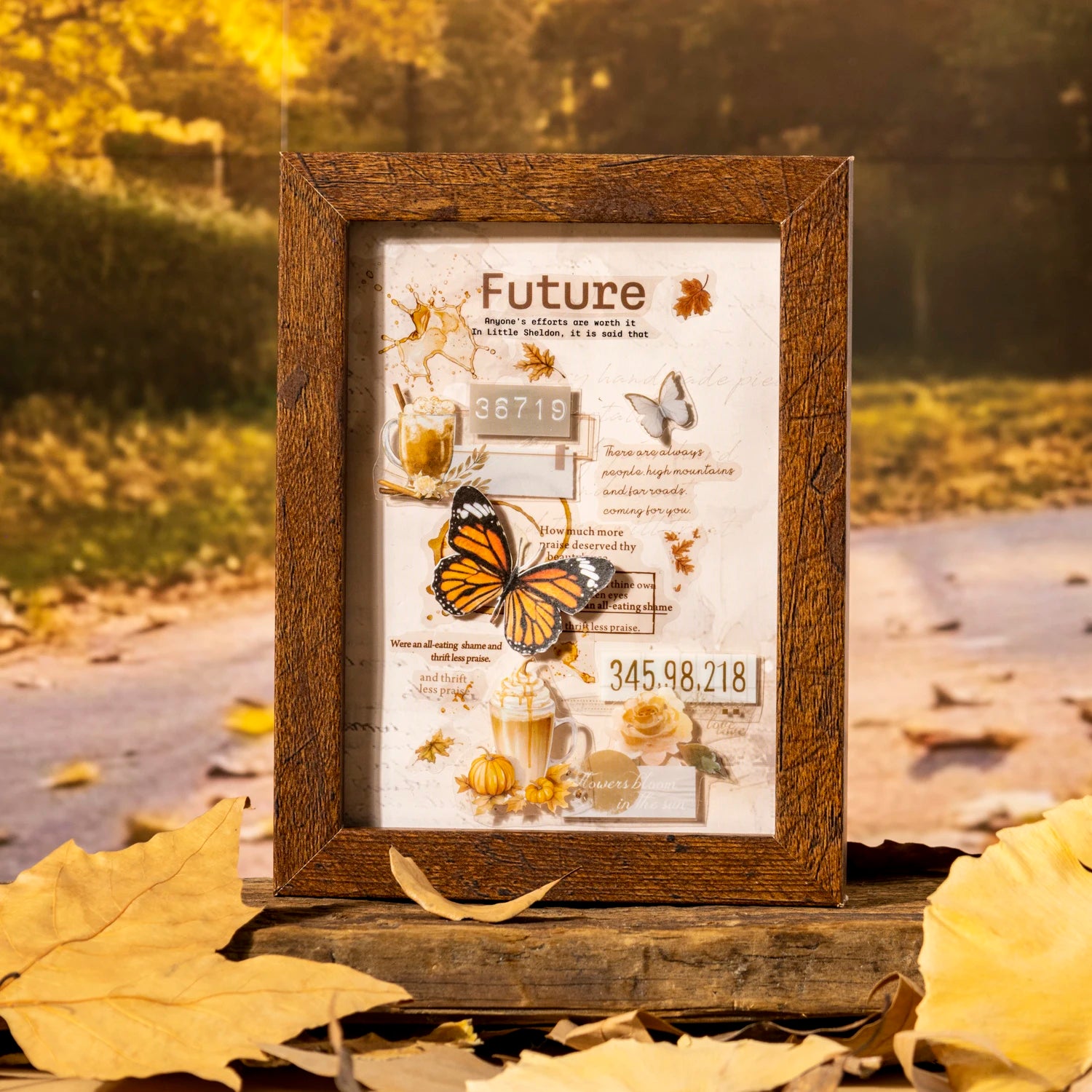 20sheets/bag Golden Autumn Daily Life Theme Die Cut Sticker Sheets for Scrapbooking DIY Frame Collage Decoration Laptop Qme