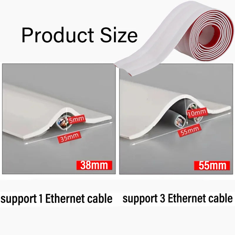 Cable Protector Self-Adhesive PVC Wire Protection Strip Insulation Cord Protection Cover Wear Resistant Prevent Trip Organizers Qme