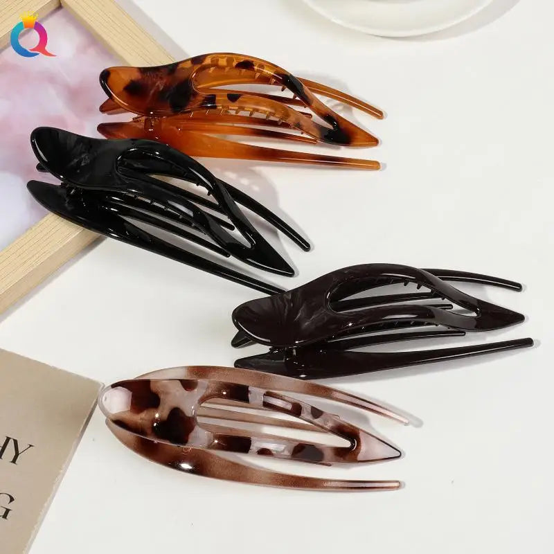 Fashion Acrylic Hairpin Duckbill Hair Claw Crab Barrette Clip Women Qme